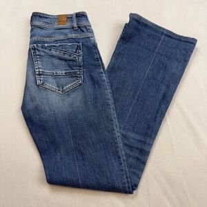 BKE Stella Mid Rise Slim Fit Flare Jeans Medium Wash Women 28 X 30